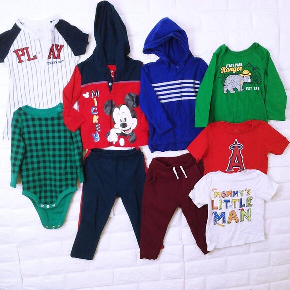 Bulk Lot(9) Size-18M Hoodies Disney Jumping Bean Garanimals 1-pc Tops Bottoms - Picture 1 of 15